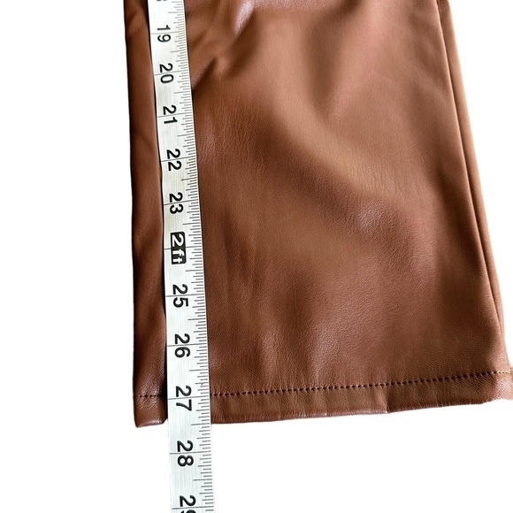 MOTHER Mid Rise Ankle Dazzler Brown Faux Leather Pants - Picture 7 of 10